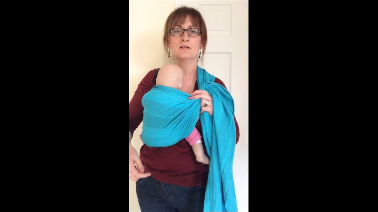 Hip scoot for a back carry with a woven wrap