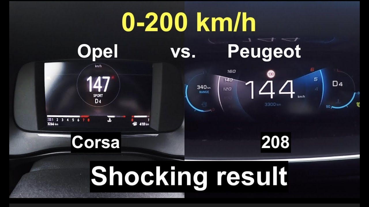 ACCELERATION BATTLE 200 km/h | Peugeot 208 1.2 PureTech 130 vs. Opel Corsa 1.2 Turbo 130 PS