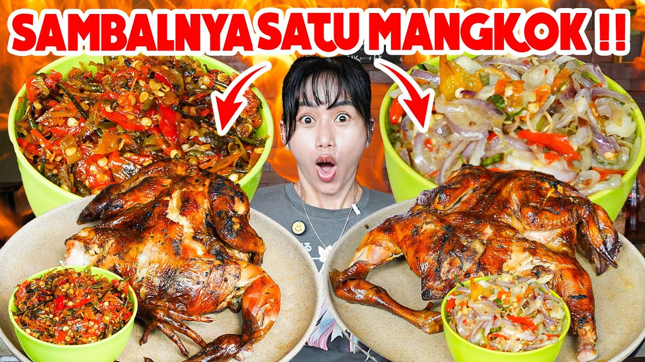 MUKBANG AYAM PANGGANG 3 EKOR, SAMBALNYA ASLI CABE RAWIT MENTAH SEMUA!!