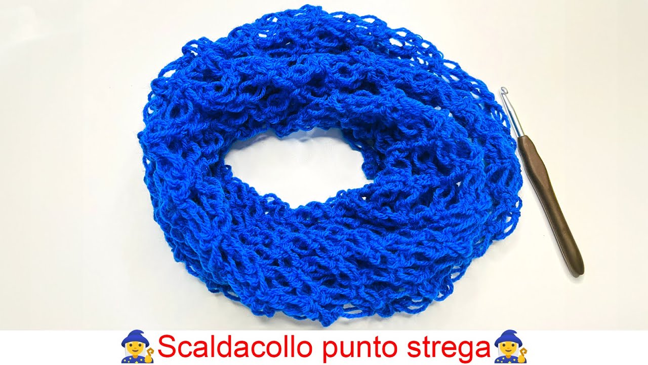 Scaldacollo punto strega all'uncinetto