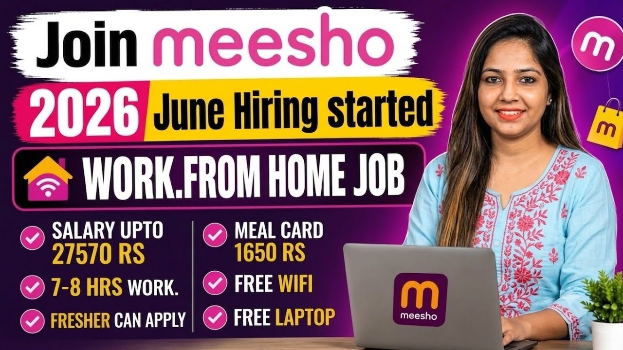 🔥MEESHO WORK FROM HOME JOB 2026 🔥/NEW HIRING STARTED / JOB 2026 / JOB FOR FRESHERS/ MEESHO JOB 2026