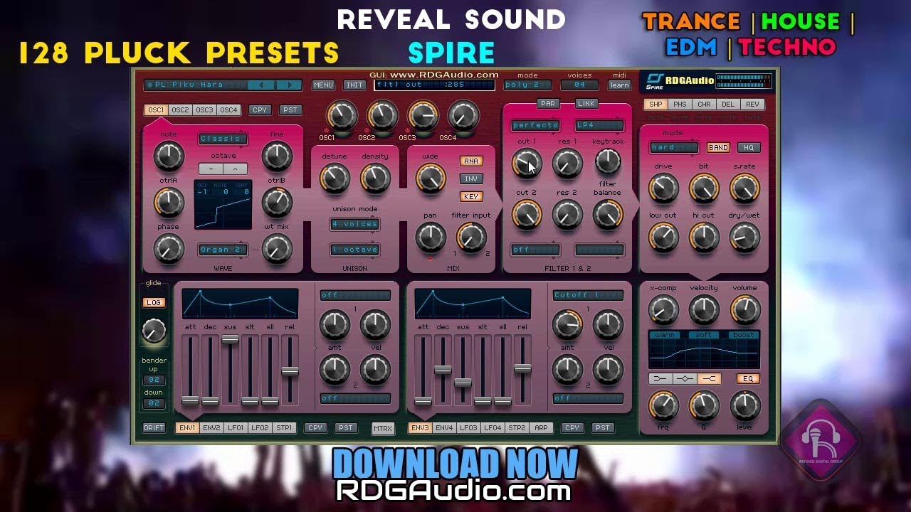 RDGAudio Essential Pluck Reveal Sound Spire 128 Pluck Presets First Look Sound Bank