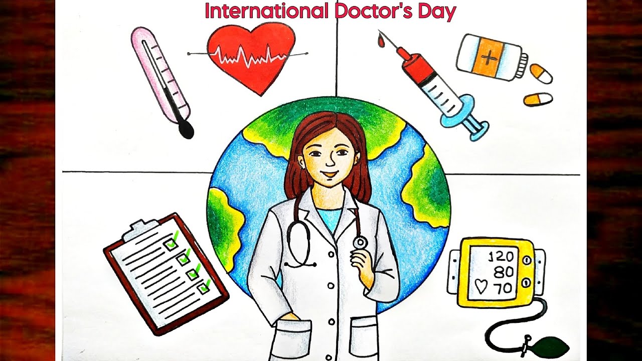 Doctor's Day Drawing Easy|National Doctor's Day Poster|How To Draw World Doctor's Day Drawing
