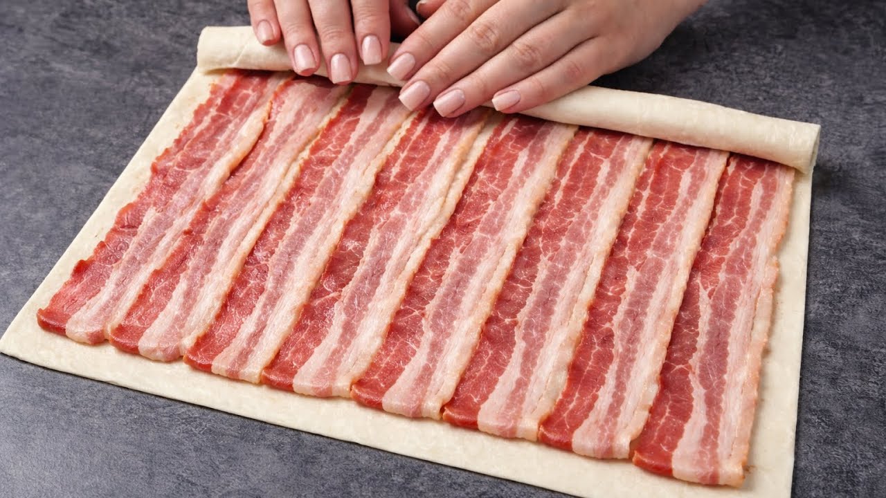 Sie haben Blätterteig und Bacon? Tolle Idee für einen Snack! Ich mache sie fast jeden Tag!