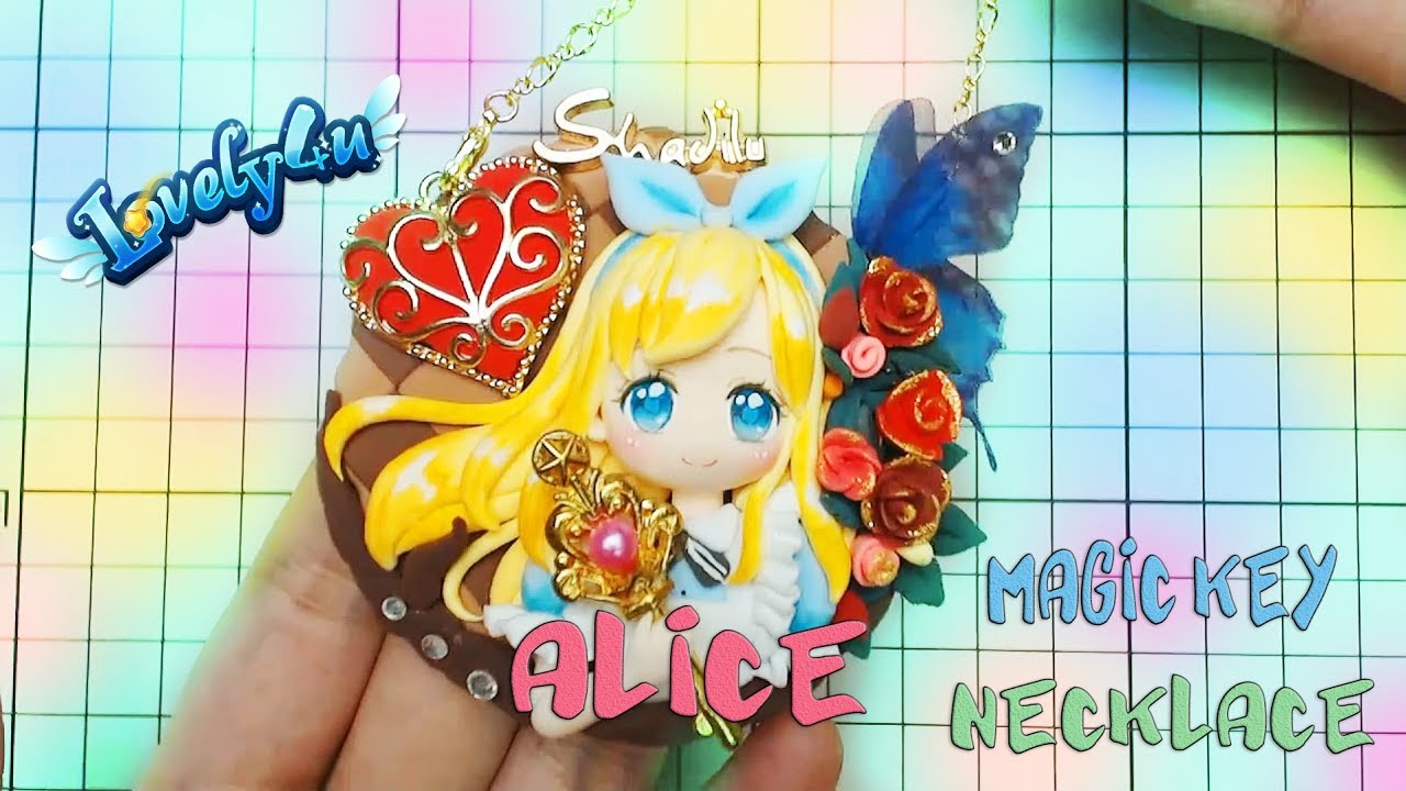 35】Wonderland Alice Pendent【Clay Tutorial/ Anime Figure/ DIY/Lovely4u】