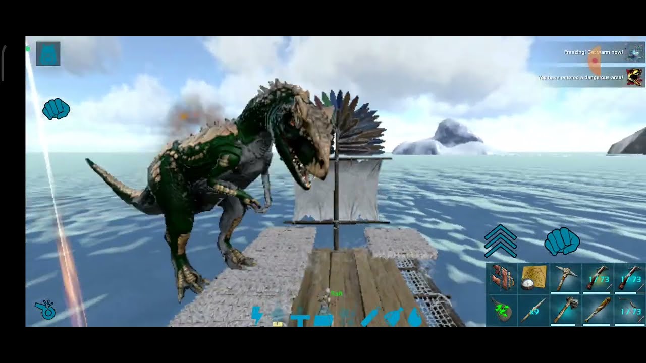 ARK MOBİLE ALLOSAURUS RAFTIMI YIKTI (LAV MAGARASİNA GİRDİM)