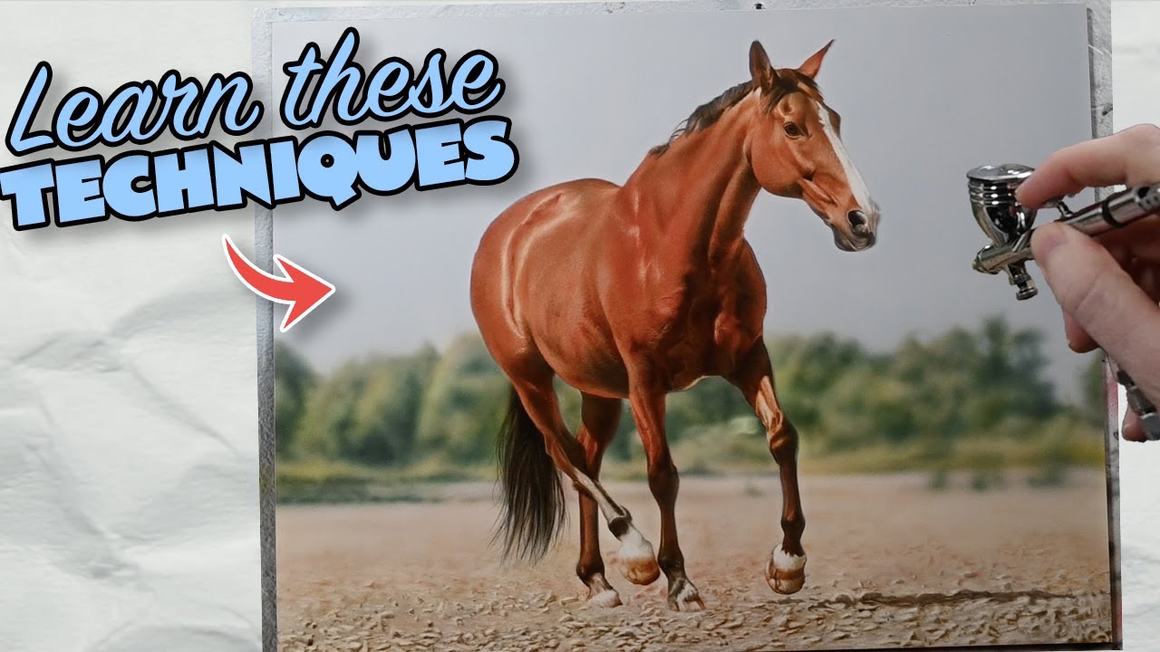 PAINTING a Horse & Landscape Scene | New Airbrush Painting Tutorial