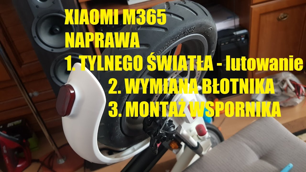 XIAOMI M365 NAPRAWA TYLNEJ LAMPKI. WYMIANA BŁOTNIKA MONTAŻ WSPORNIKA. Bez lutownicy ani rusz ;-)