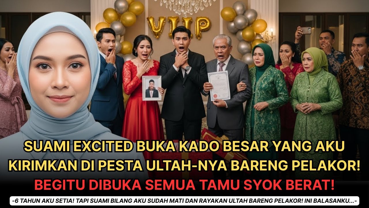 SUAMI EXCITED BUKA KADO BESAR DI PESTA ULTAHNYA BARENG PELAKOR! BEGITU DIBUKA SEMUA TAMU SYOK BERAT!