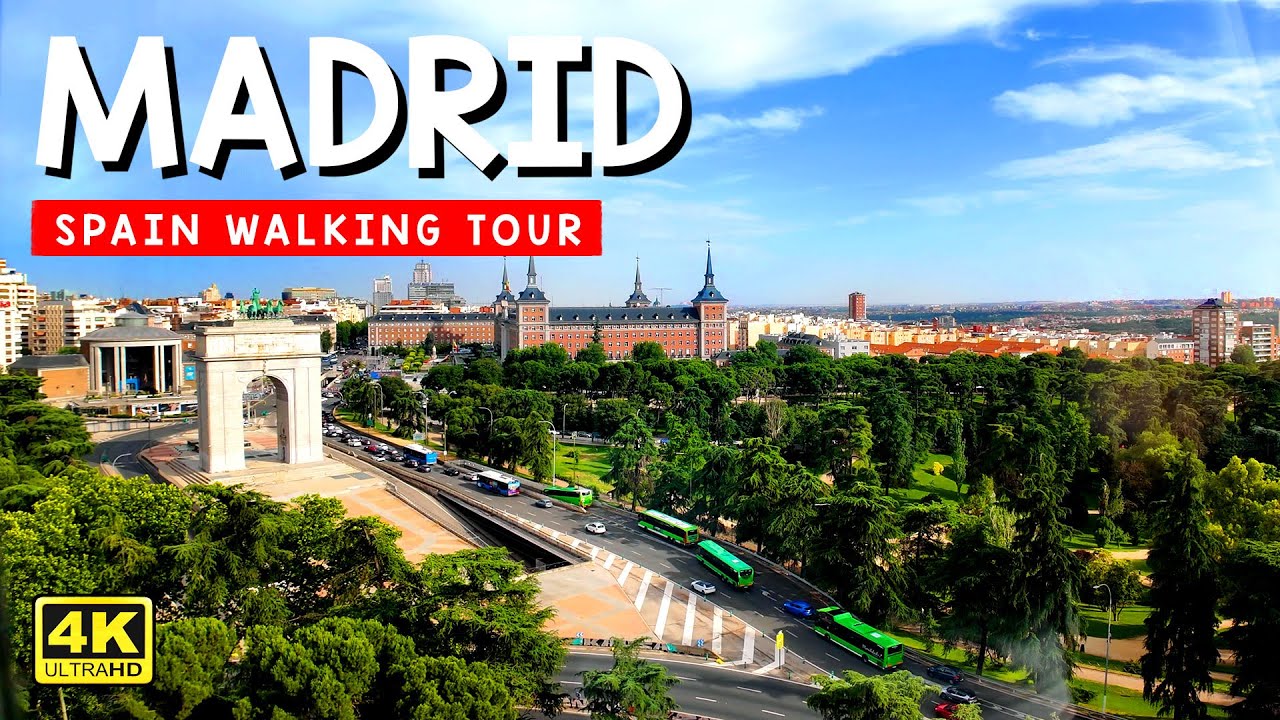 Madrid Walking Tour 4K | From Faro de Moncloa to Ciudad Universitaria