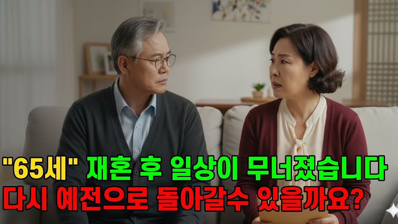 65세 외로움에 한 재혼생활, 석달만에 일상이 무너지고...다시 예전으로 돌아갈수 있을까요?