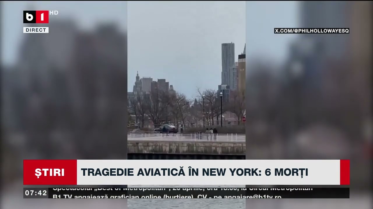 ANCHETA URIAȘĂ ÎN CAZUL ELICOPTERULUI PRĂBUȘIT ÎN RÂUL HUDSON_Știri B1TV_12 apr. 2025