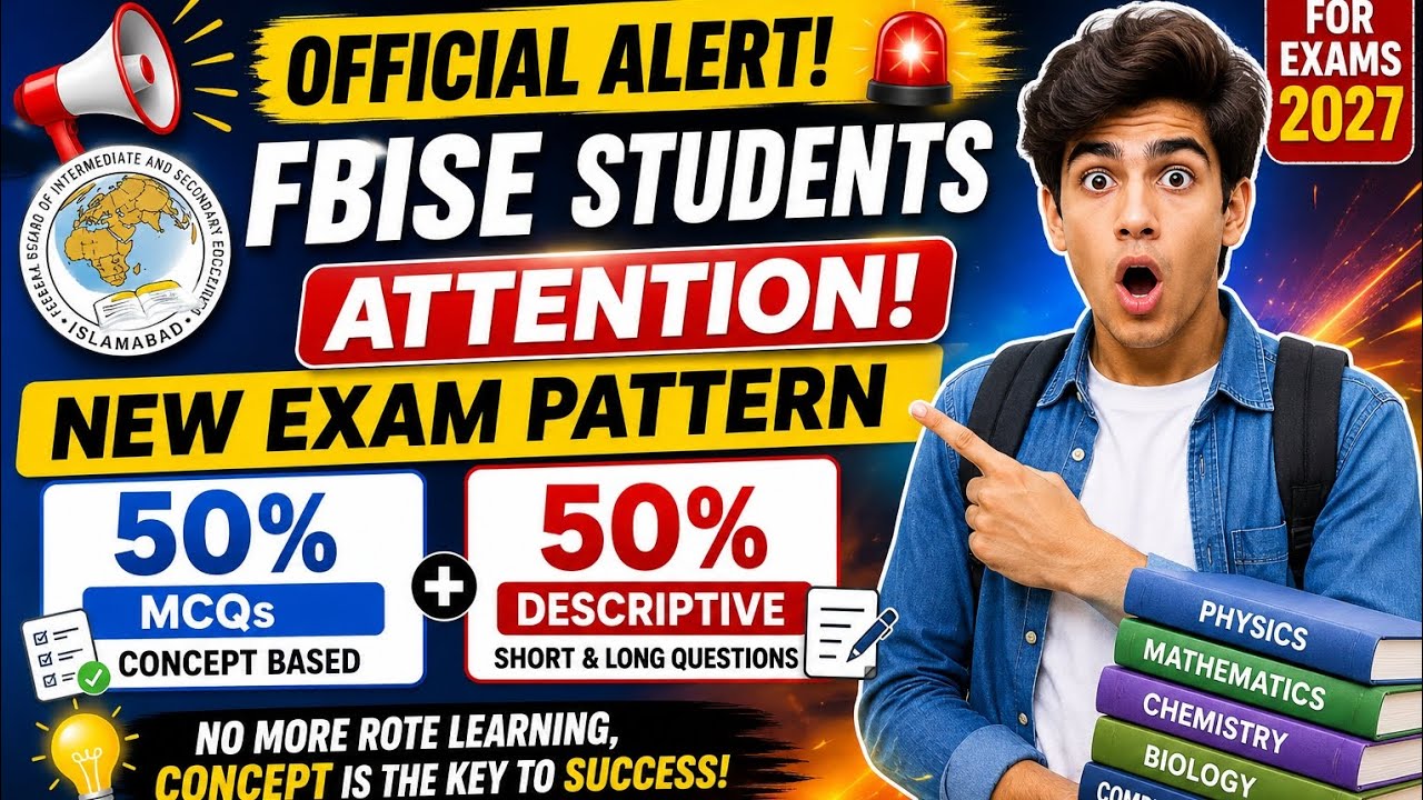New Paper Pattern FBISE Policy 😯| New Revised Federal Board Policy| MCQs Policy Fbise 2027 Exams 