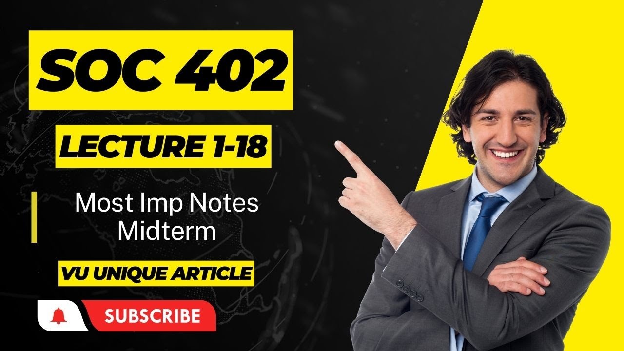 SOC402 Short Highlighted Points/Mid Term Preparation/Lecture#1-20 Short Notes for Mid