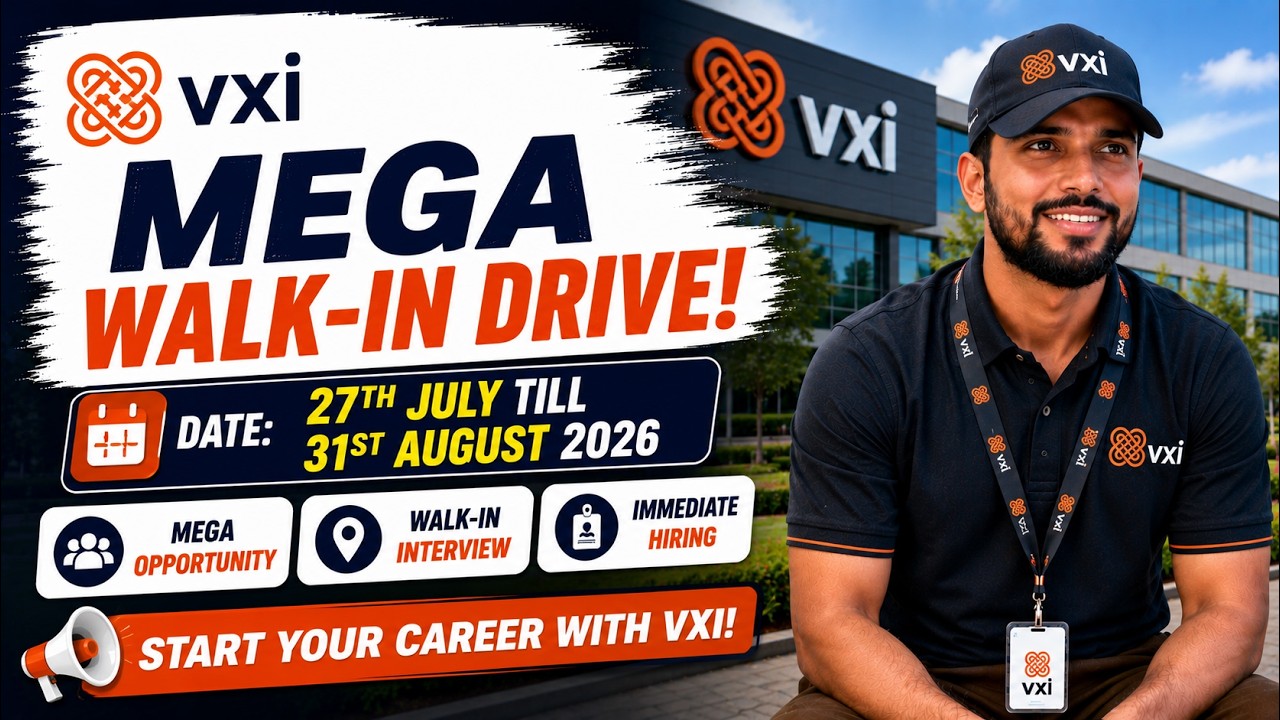 🚨 VXI MEGA WALK-IN DRIVE 🔥 | 07/27 &ndash; 08/31/2026 🗓️ | APPLY NOW 🚀