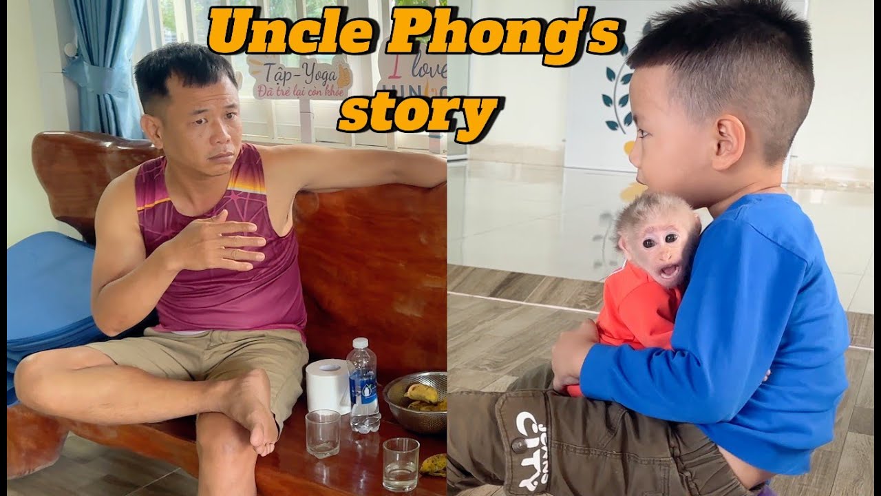 Baby Monkey Lulu Visits Uncle Phong&rsquo;s Home and Listens to His Stories.