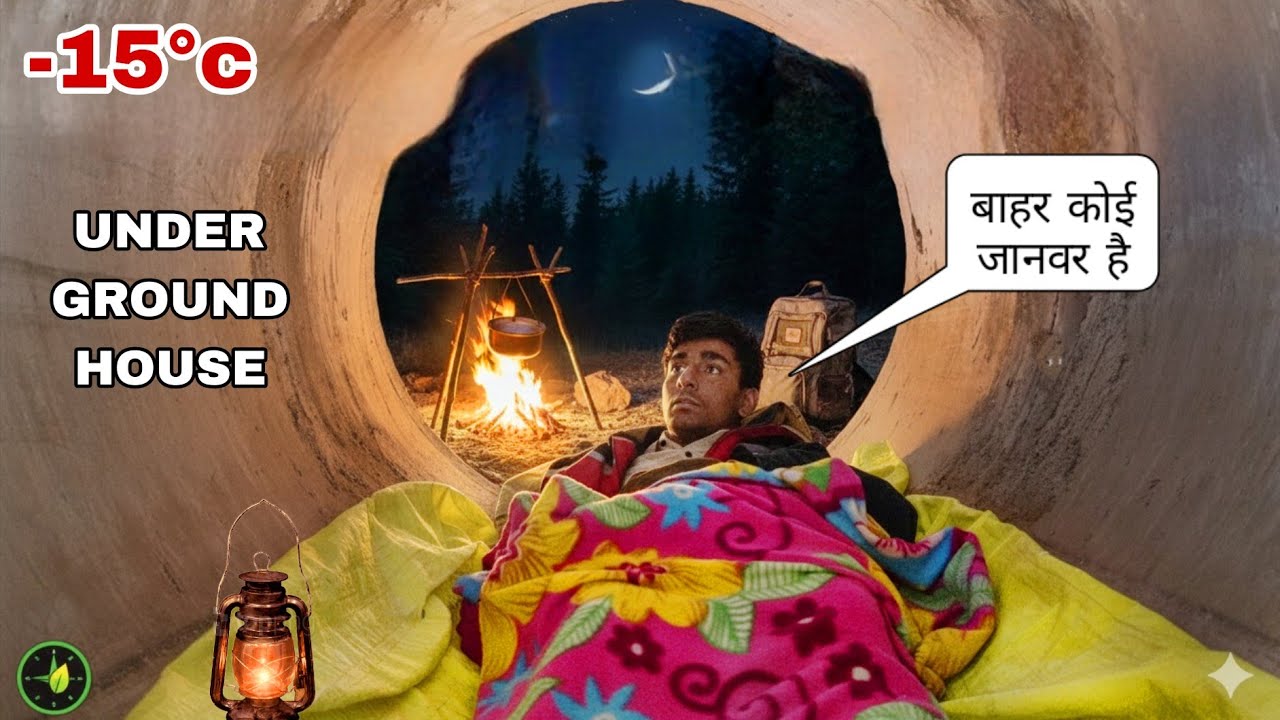 24 hours survival challenge - in pipe house | campjng in india | solo survival camping 