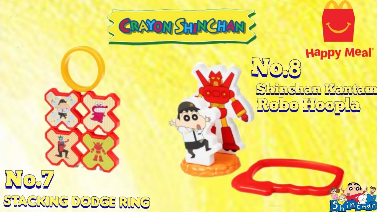 รีวิว ชุดแฮปปี้มีล ชินจัง EP.4 Stacking Dodge Ring & Shinchan Kantam Robo Hoopla