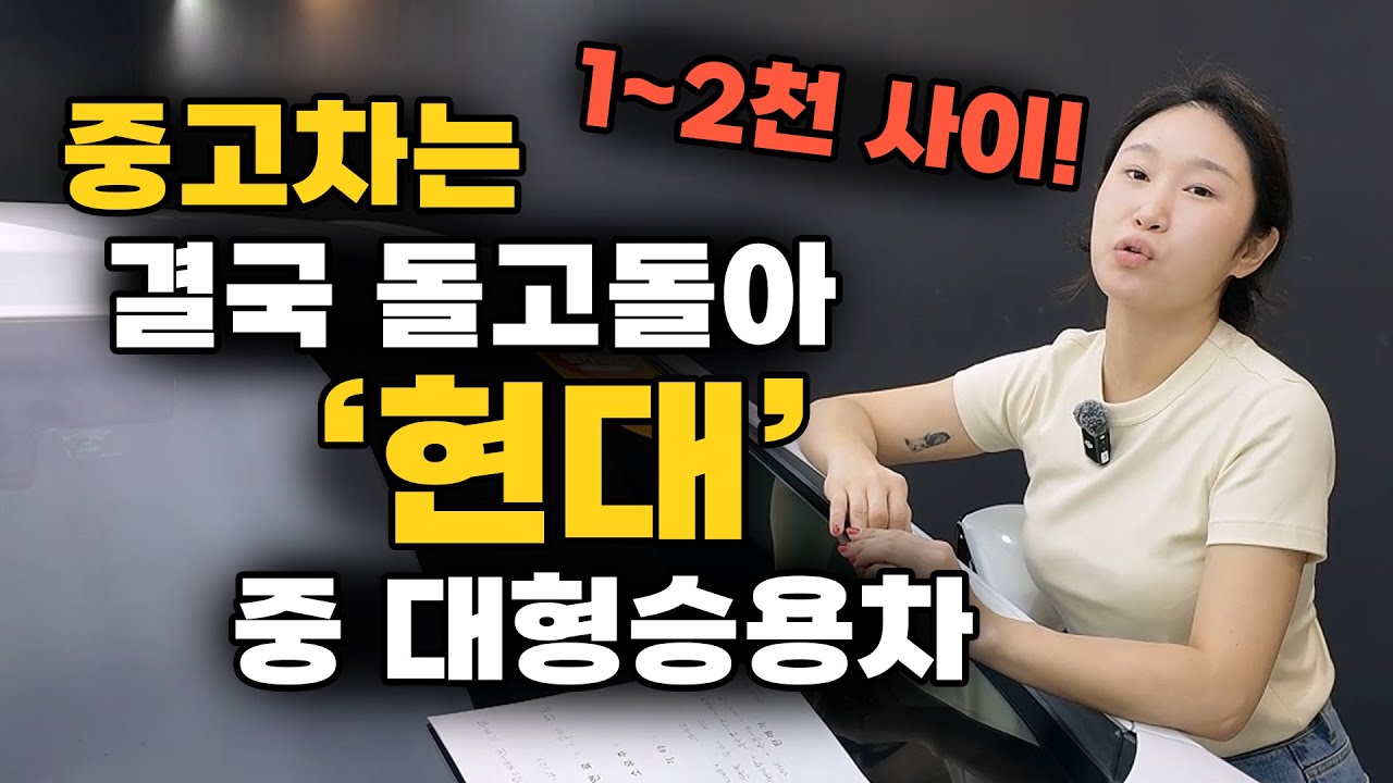 이러니 저러니해도.. 결국 현대 중고차가 제일이구나... 중,대형1~2천만원사이 4대 알아보기!