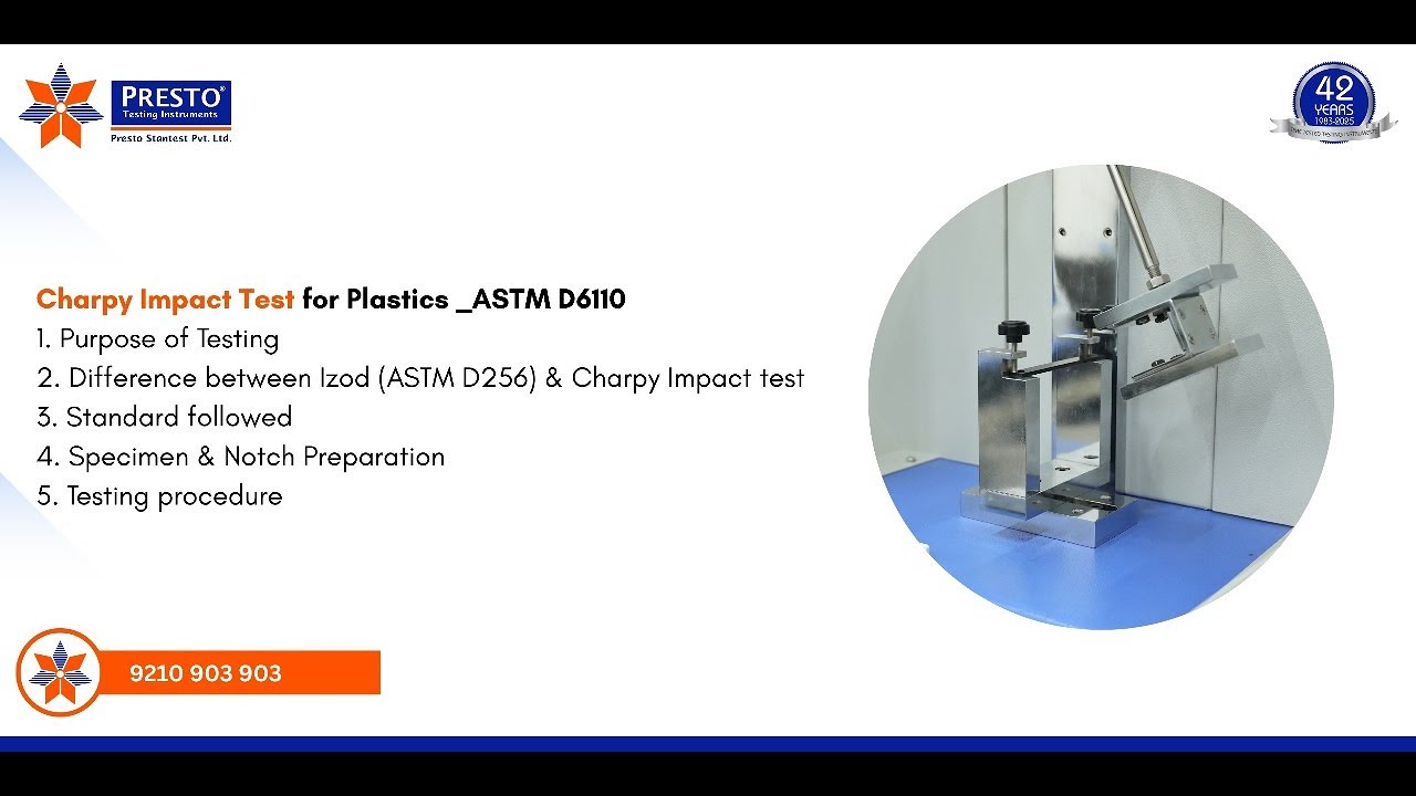Charpy Impact Test for Plastics Explained | ASTM D6110 #PrestoStantest #ImpactResistance #ASTMD6110