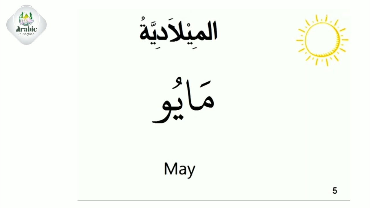 Names of English Months in Arabic - (With Voice)