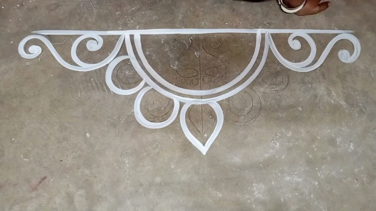 simple alpona design for beginners/round alpona design for Laxmi Puja/very simple alpona design
