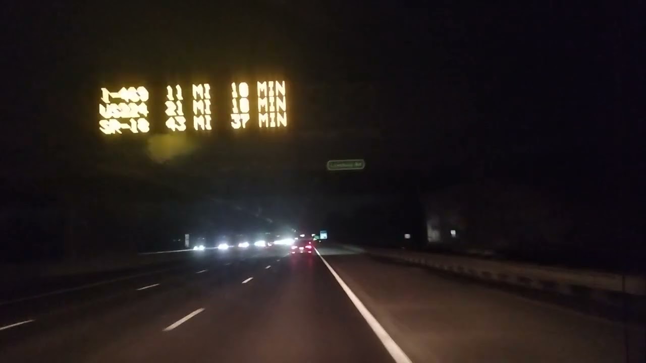 I-69 South through Ft. Wayne at night.