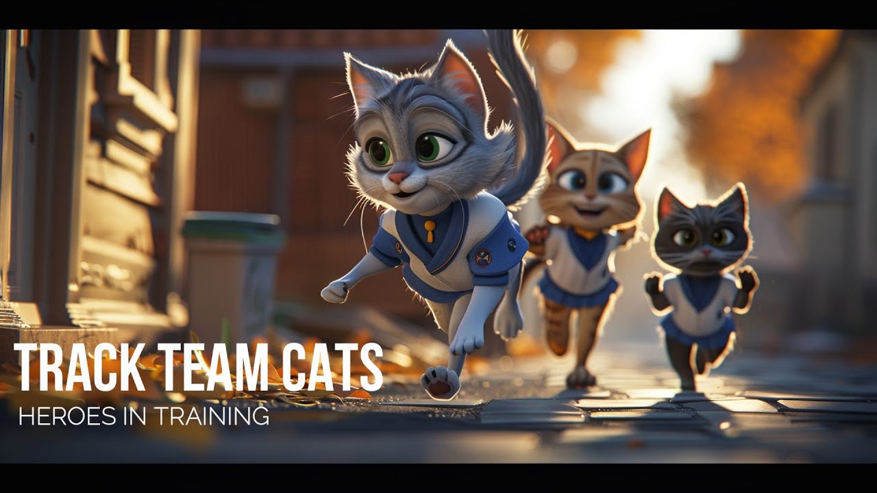 Track Team Cats🏃&zwj;♀️Heroes in Training! 🐱 #cat  #ai  #catlover  #catvideos  #cutecat  #aicat