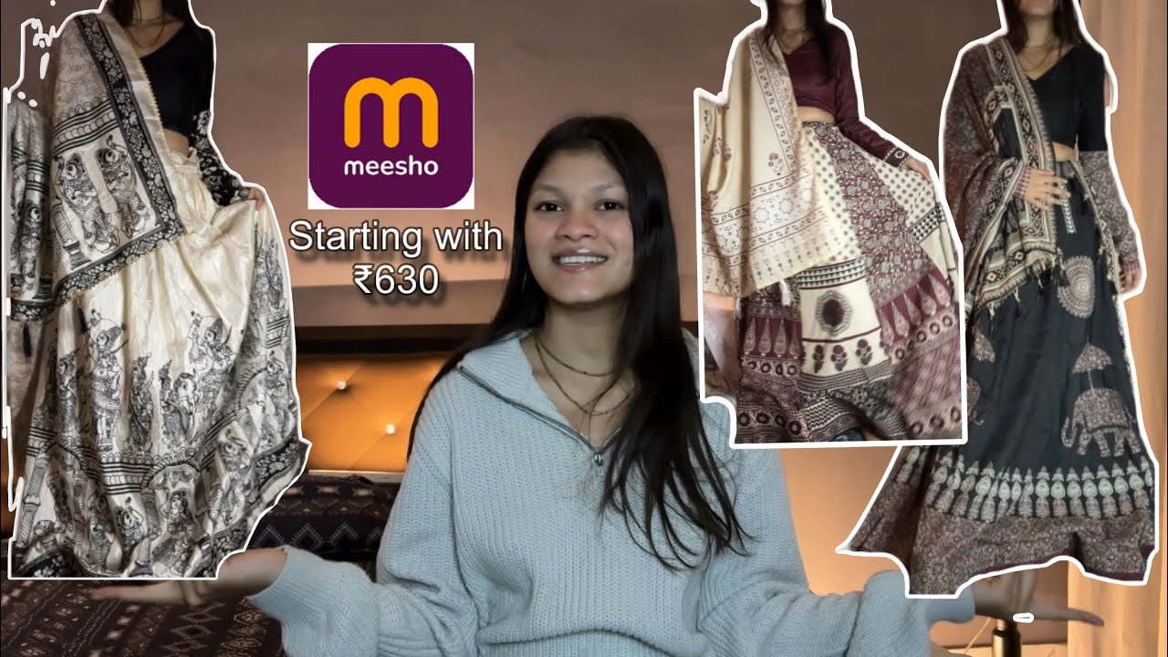 Meesho haul✨| meesho lehenga| gopi dress|navratri outfit | affordable Meesho haul