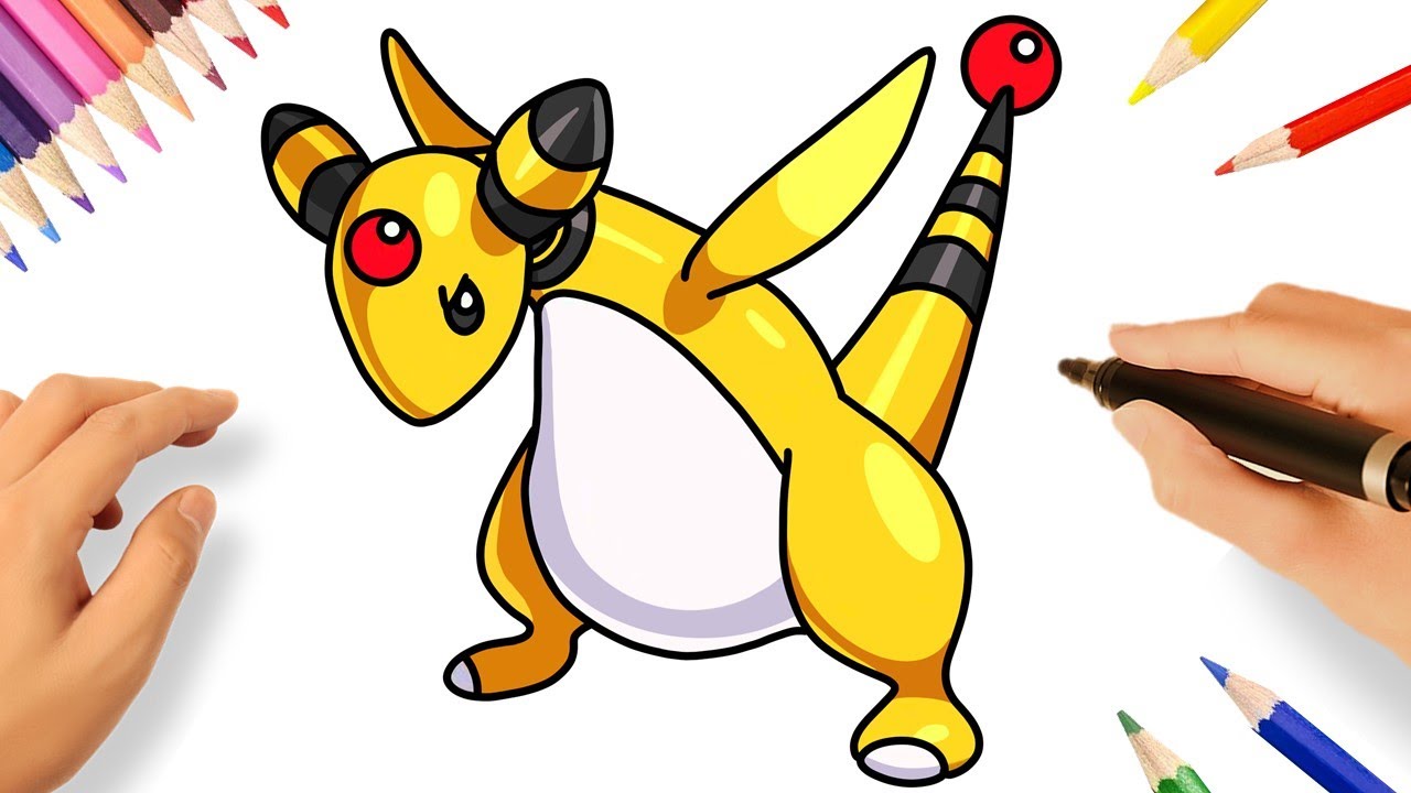 CÓMO DIBUJAR A AMPHAROS FACIL PASO A PASO | POKÉMON
