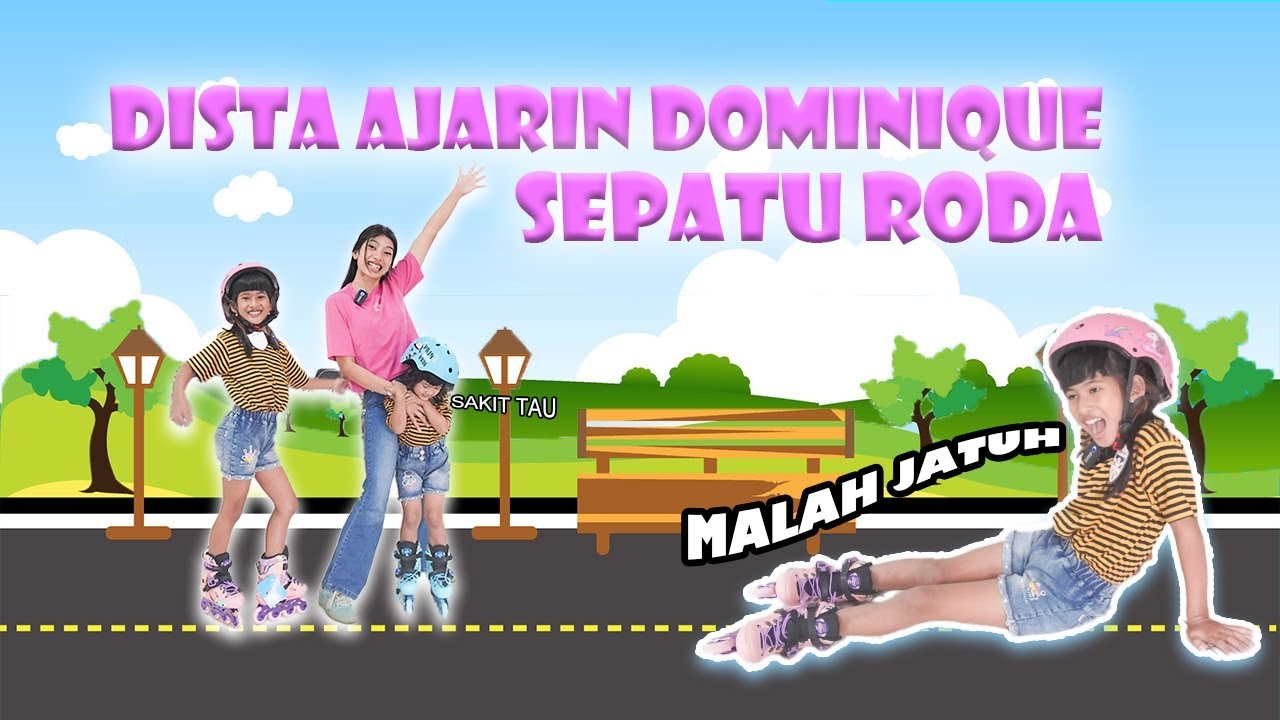 DISTA JATUH MAIN SEPATU RODA😱!! NIAT AJARIN DOMINIQUE SEPATU RODA🥵 #viralvideos