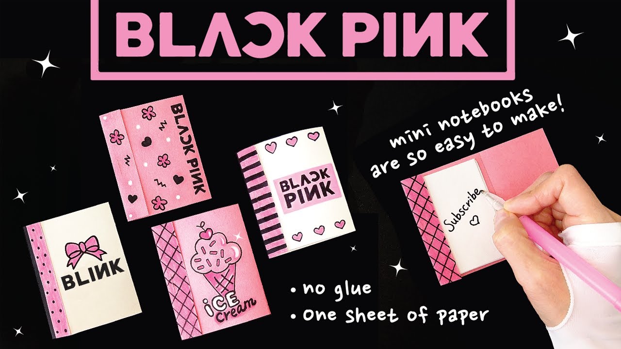 DIY BLACKPINK mini Notebook | No GLUE - one sheet of paper | 블랙핑크 미니 노트 만들기 [HappyTime21 해피타임21]