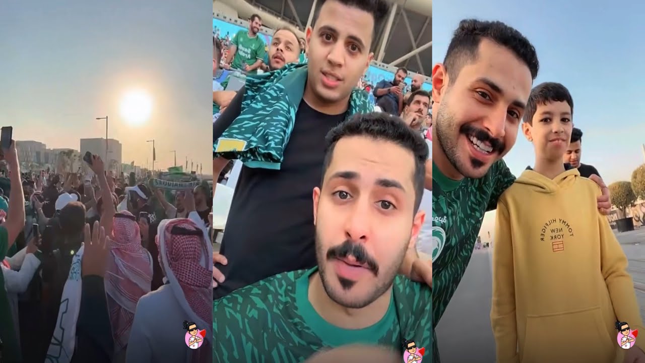 مشاري العتيبي حضوره مباراة المنتخب السعودي والارجنتين فرحـته بالفوز 🇸🇦