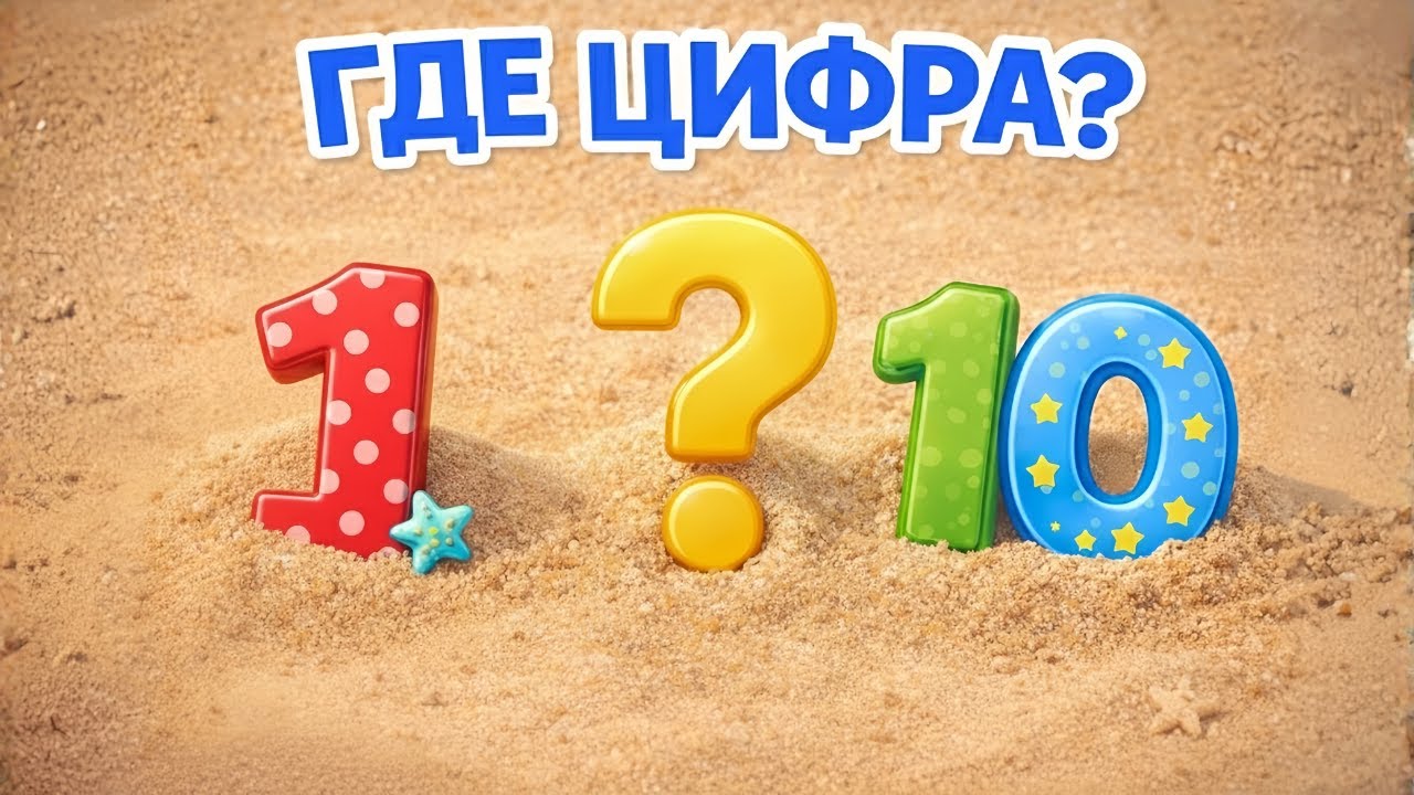Где спряталась цифра? 1–10 🏖️ Играем и учимся считать