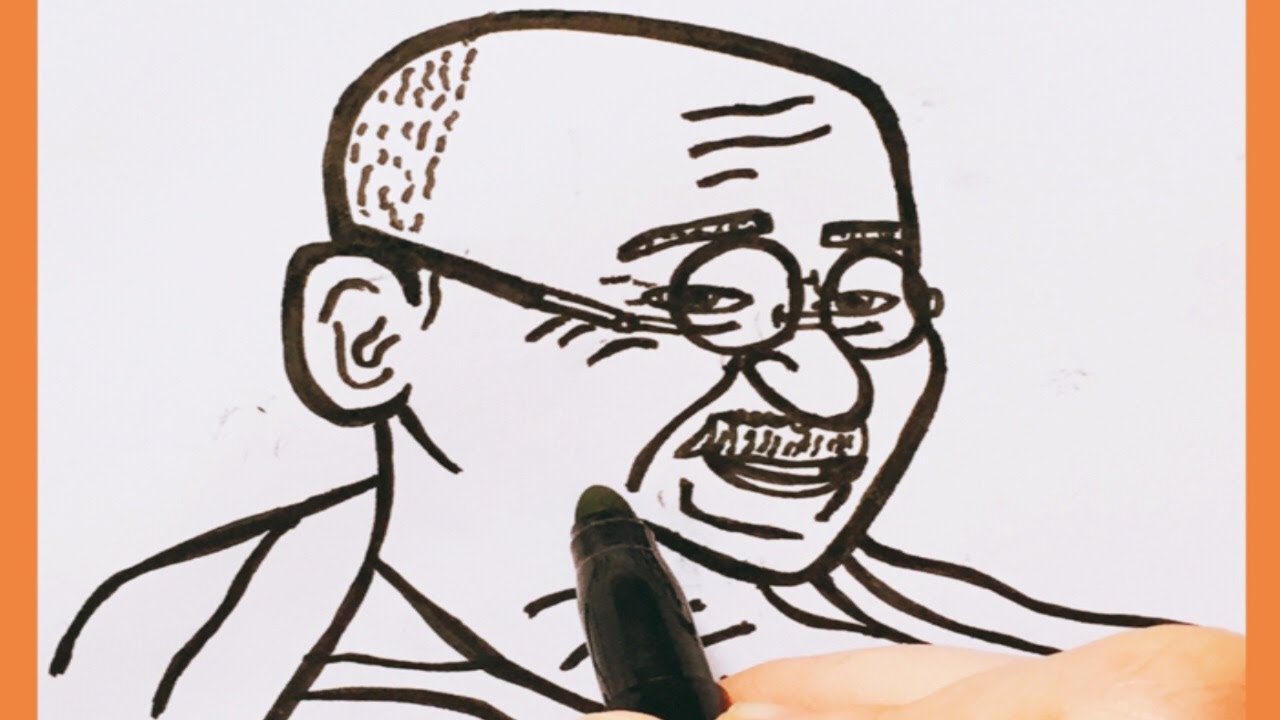 Draw mahatma gandhi for 2 october