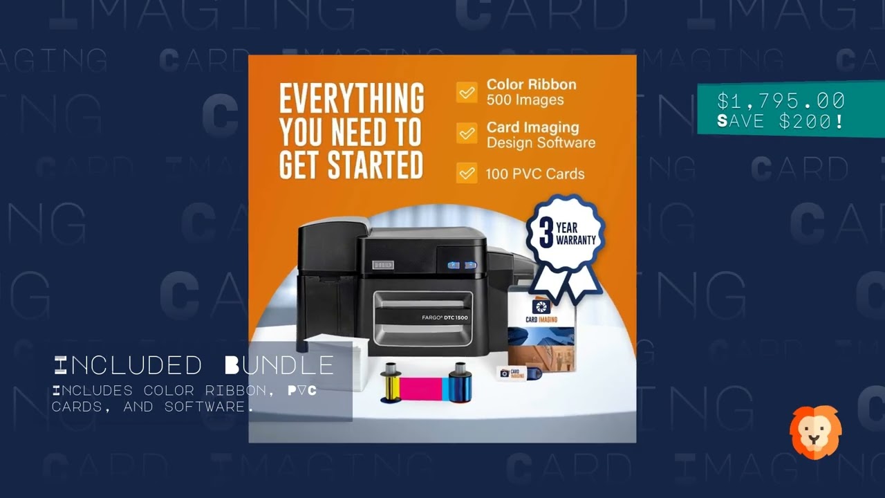 Fargo DTC1500 ID Card Printer Review | Includes Ribbon, PVC Cards & 3-Year Warranty!