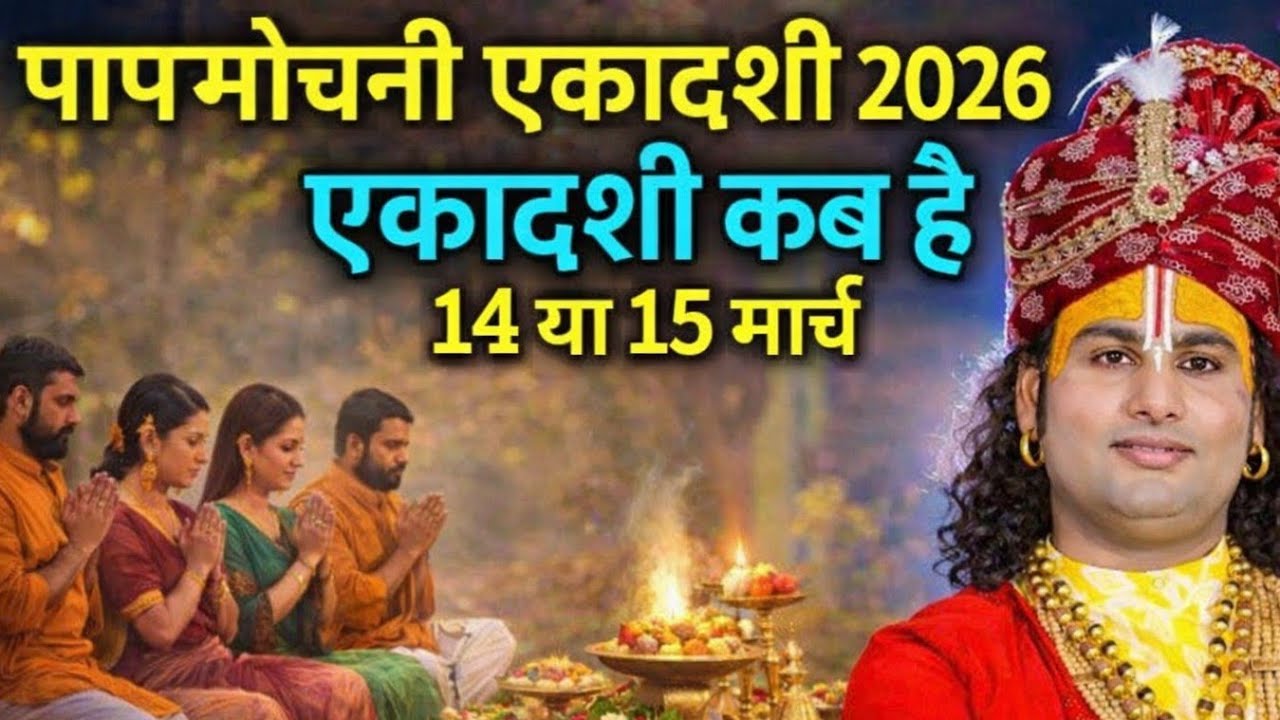 पापमोचनी एकादशी 2026 कब है?14 या 15 मार्च | पारण कब करें | चैत्र कृष्ण पक्ष Papmochani Ekadashi 2026