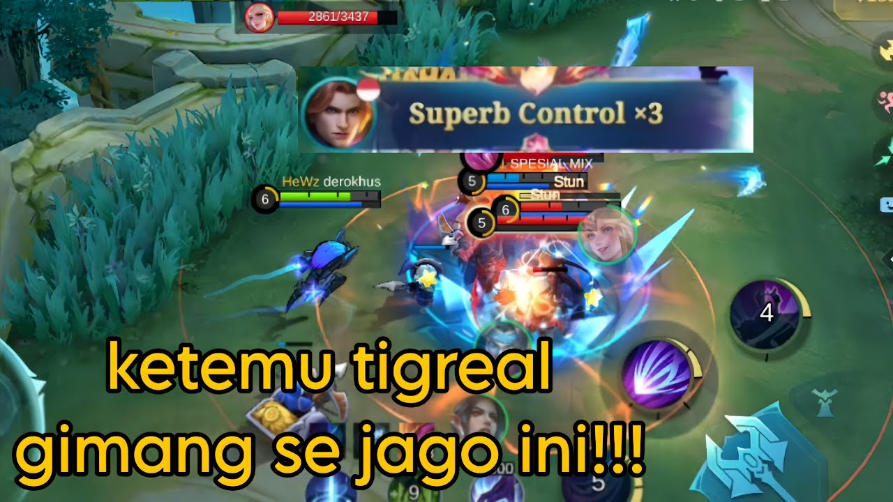 Mobile legends|digendong tigreal paling gimang, musuh auto ketar ketir|Indonesia 