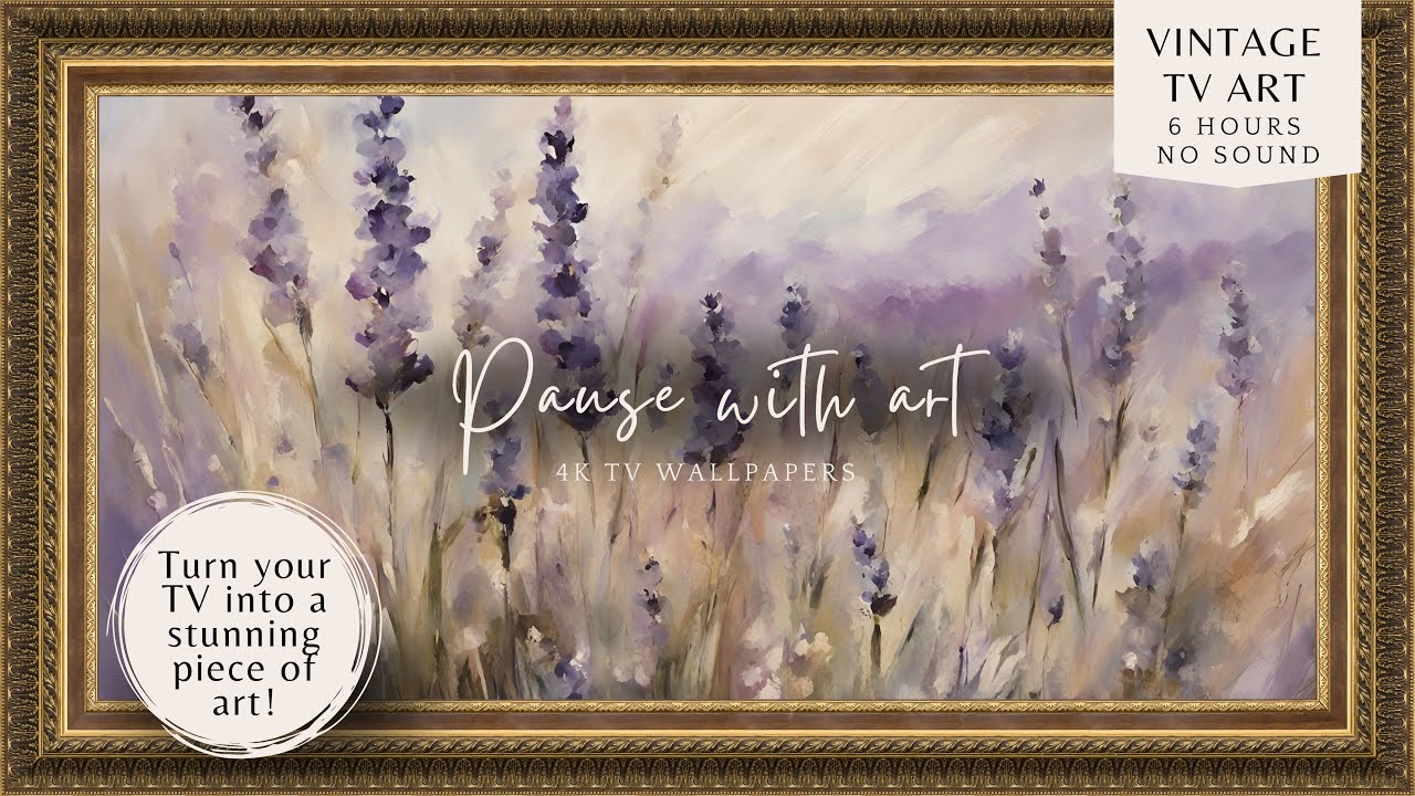 Vintage Frame TV Art Lavender Field | Soft Colors Wallpaper TV   4K