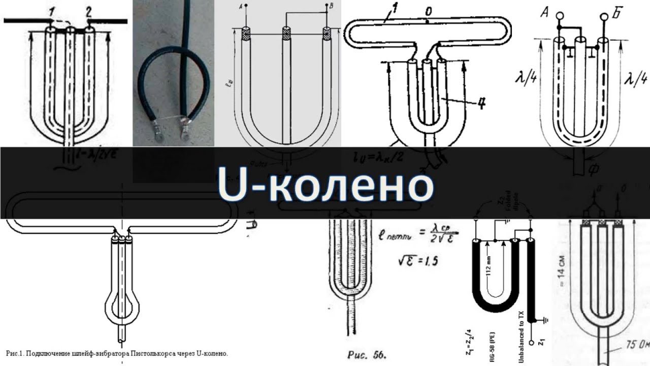 U-колено, согласующее устройство из прошлого. Трансформатор 1:4 на длинных линиях