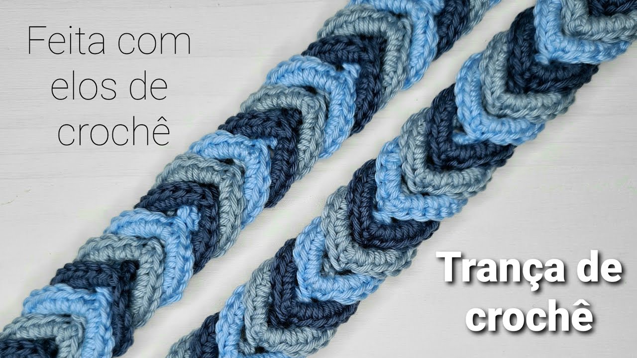 Trança de croche feita com elos