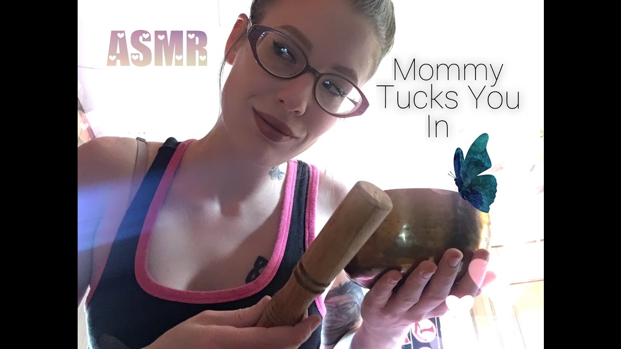 ASMR MOMMY TUCKS YOU IN (Tibetan Singing Bowl, Reiki, Storybook)