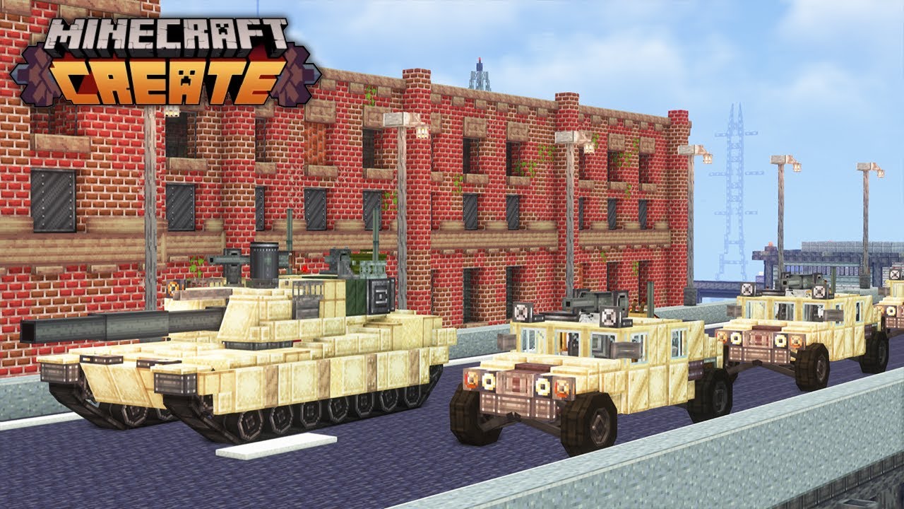 Я построил военную технику для своей армии Create Mod