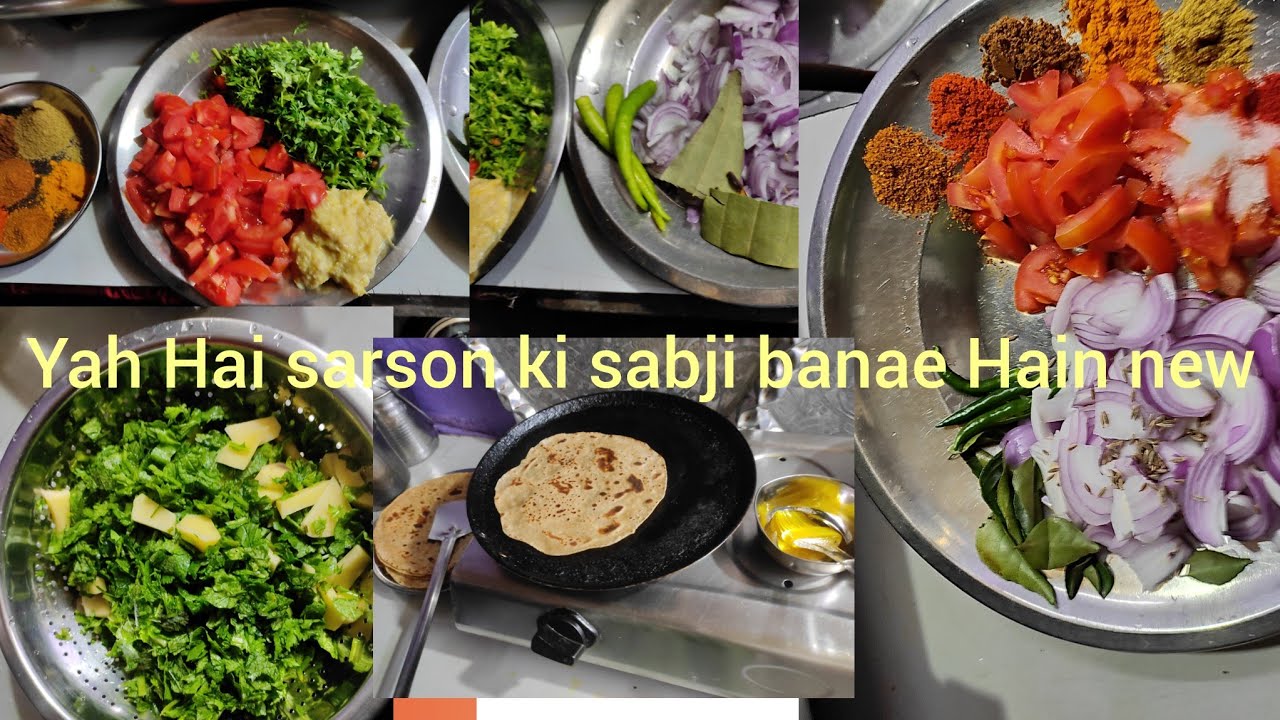 Hi everyone sarson ki bhaji roti banai hai 🌹🌹