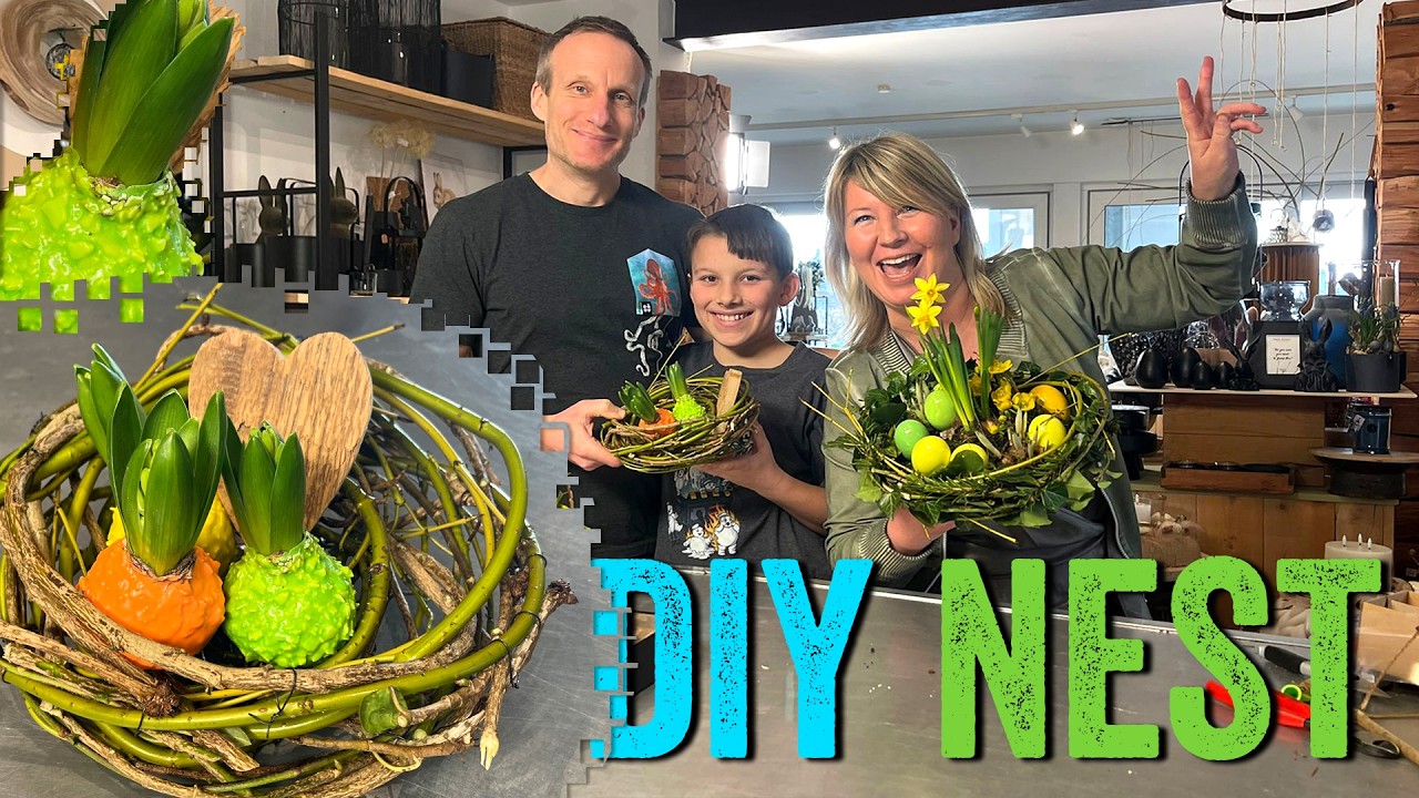 TEAM28 mit IMKE RIEDEBUSCH: Blühendes Osternest aus Zweigen | Geschenk | Blumen | DIY | Ostern