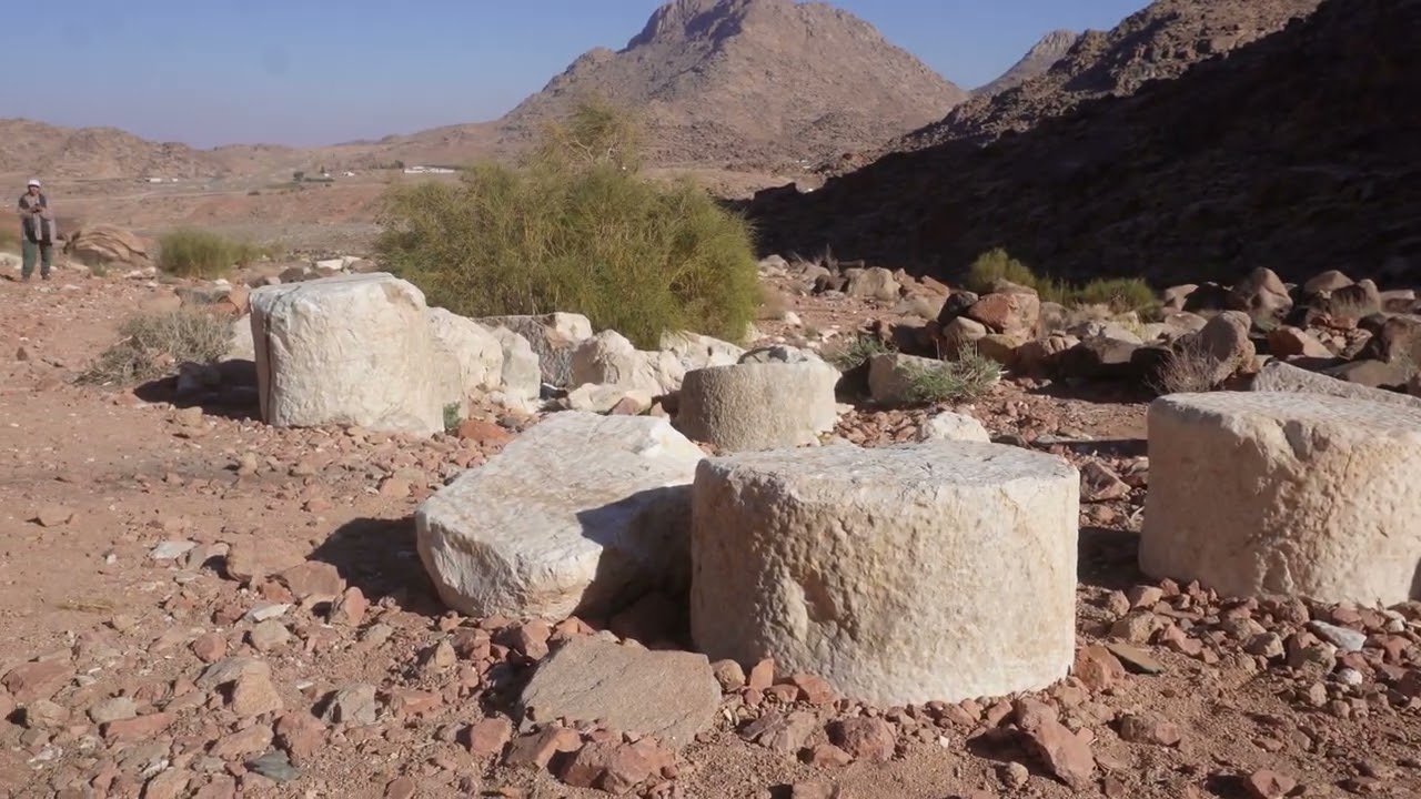 Joel Explains the Altar of Uncut Stone With 12 Pillars at the Base of Mt. Sinai in Saudi Arabia