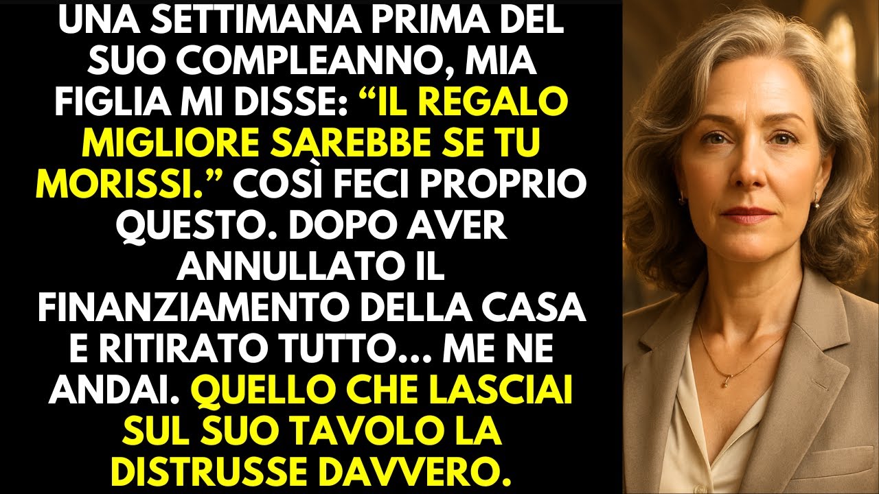 Mia figlia ha detto: “Il regalo migliore sarebbe se tu morissi”, così ho annullato il finanziamento.