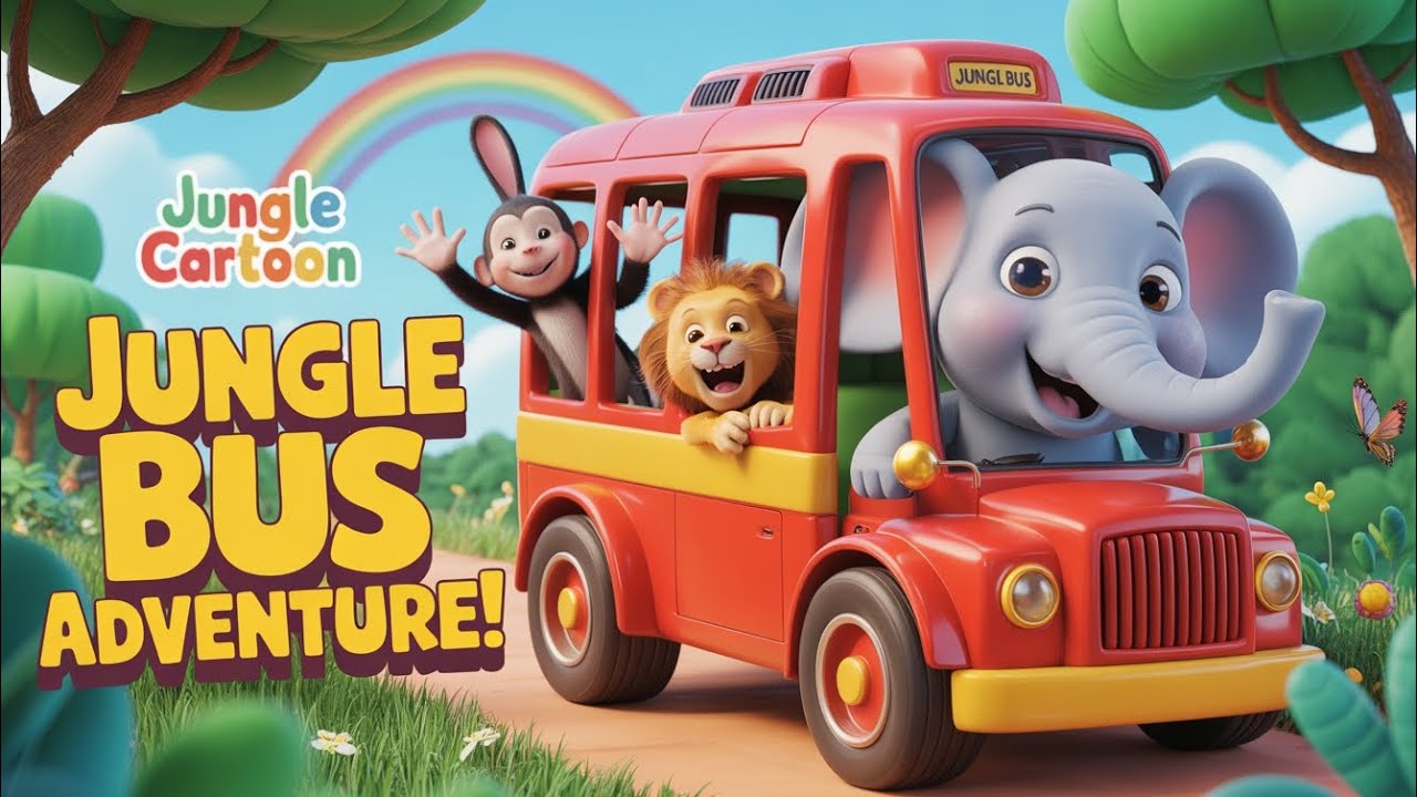 Jungle Bus Song 🐘🚌 | Wheels on the Bus Animal Version | 3D Kids Cartoon Rhymes