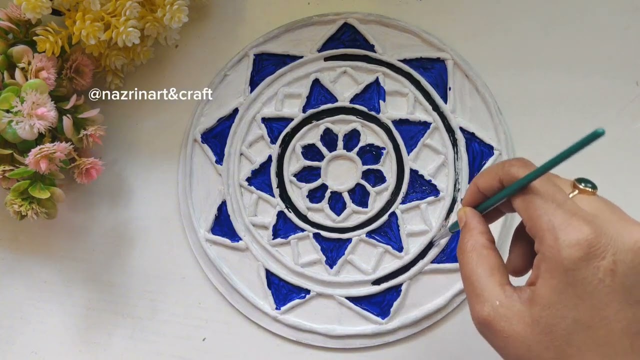 My First Lippan Art Trial / Lippon Art with Mirror Work / Mirror Hoom Decor #mirrorart  #lipponart