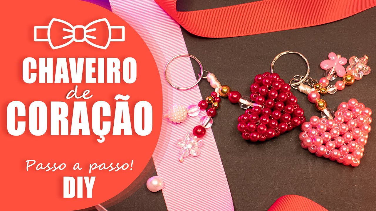 CHAVEIRO DE PÉROLA| PASSO A PASSO| CORAÇÃO DE PÉROLA| #keychain #novidade